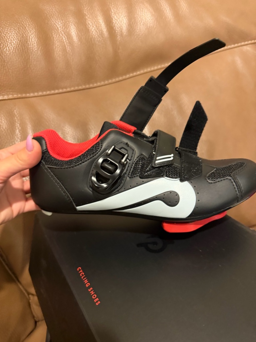 Peloton Black and Red Women's Cycling Shoe- size 39/9